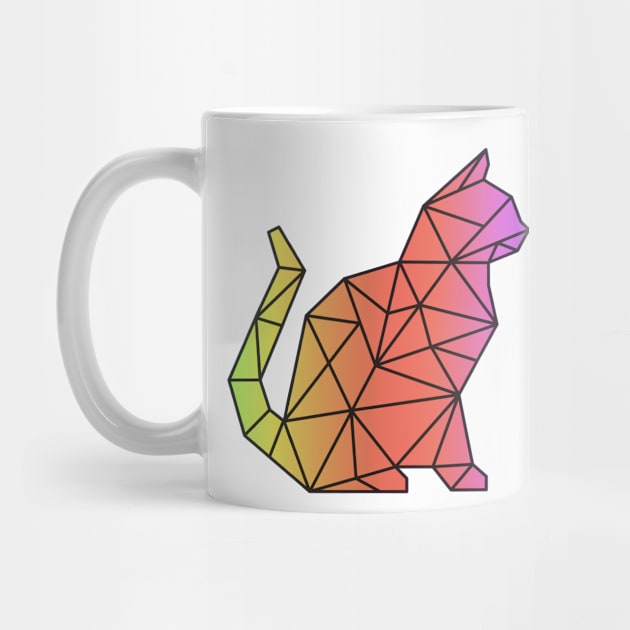 Rainbow Geometric Cat by Janremi